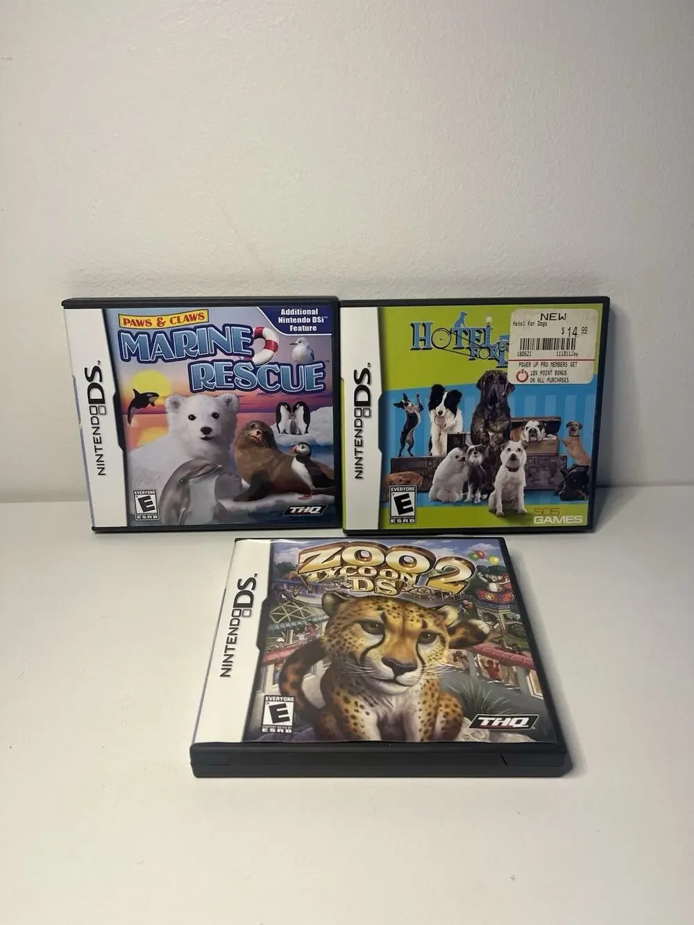 Nintendo DS Game Lot 3 Games Complete CIB Hotel For Dog Zoo Tycoon Marine Rescue